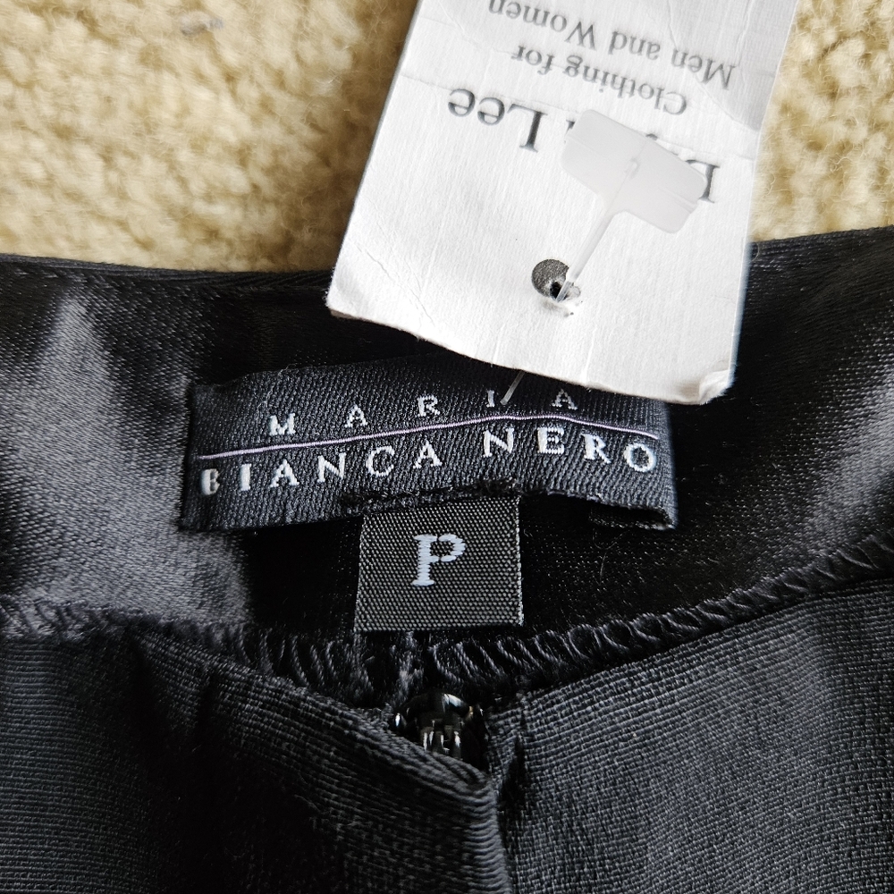 NWT Vintage Maria Bianca Nero Tuxedo Stripe Black Pants Size P - Picture 2 of 5